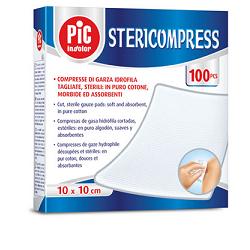 GARZA COMPRESSA IDROFILA PIC STERICOMPRESS 10X10 CM 4 BUSTE  25 PEZZI - Farmapanda Srl