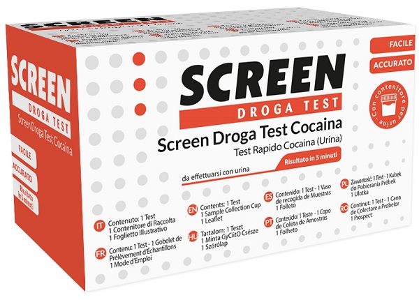 SCREEN DROGA TEST COCAINA TEST ANTIDROGA CON CONTENITORE URINA - Farmapanda Srl