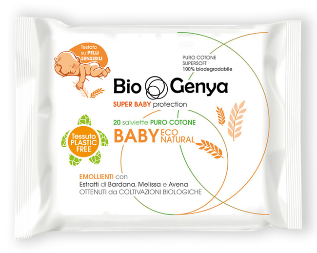 BIOGENYA ECO NATURAL SALVIETTINA BABY COTONE 20 PEZZI - Farmapanda Srl