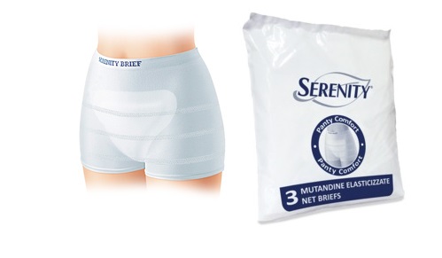 MUTANDINA A RETE PER INCONTINENZA SERENITY PANTY COMFORT M 3 PEZZI - Farmapanda Srl