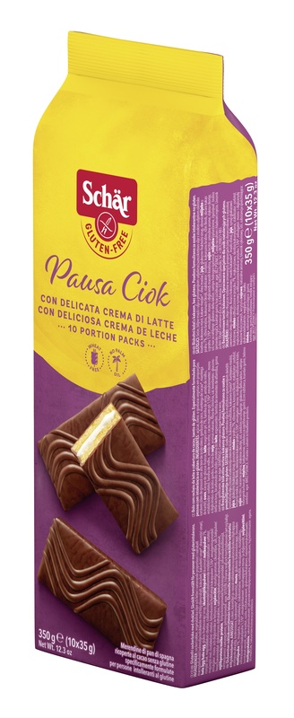 SCHAR PAUSA CIOK MERENDINE DI PAN DI SPAGNA CON CREMA DI LATTE 10 PEZZI DA 35 G - Farmapanda Srl