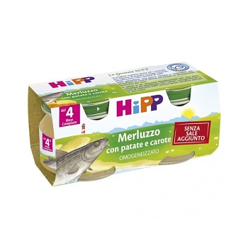 HIPP OMOGENEIZZATO MERLUZZO CAROTE PATATE 2X80 G - Farmapanda Srl