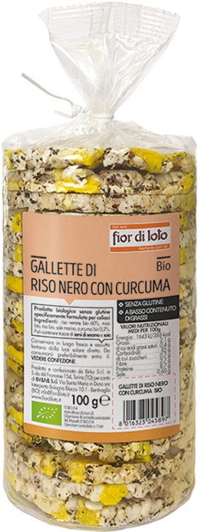FIOR DI LOTO GALLETTE DI RISO NERO CON CURCUMA - Farmapanda Srl