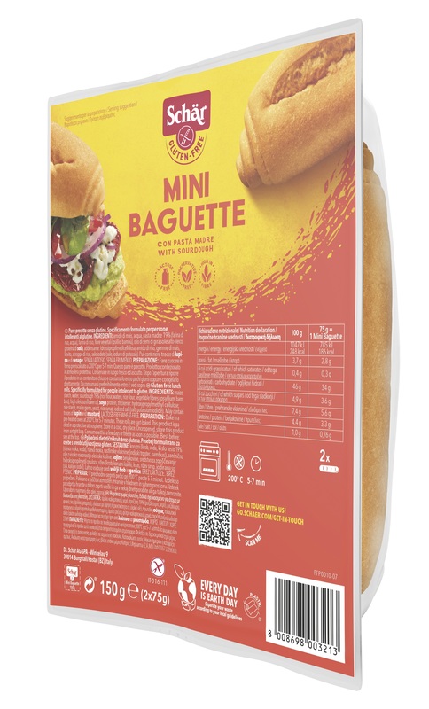 SCHAR MINI BAGUETTE SENZA LATTOSIO 2 X 75 G - Farmapanda Srl