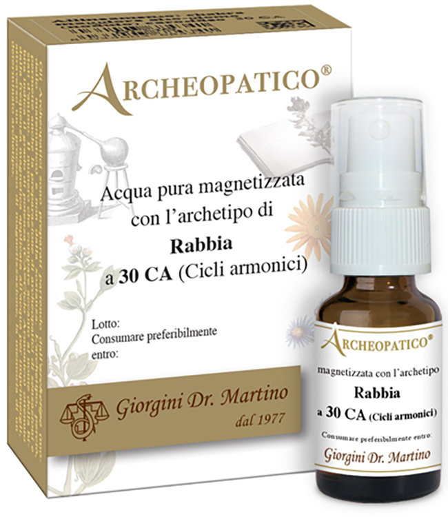 ARCHEOPATICO ACQUA PURA MAGNETIZZATA CON ARCHETIPO RABBIA A 30 CICLI ARMONICI 10 ML - Farmapanda Srl