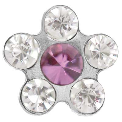 SYSTEM75 MARGHERITA CRISTALLO-ROSA 5MM ACCIAIO - Farmapanda Srl