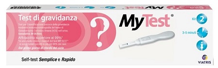 TEST DI GRAVIDANZA RAPIDO HCG MYTEST 2 PEZZI - Farmapanda Srl