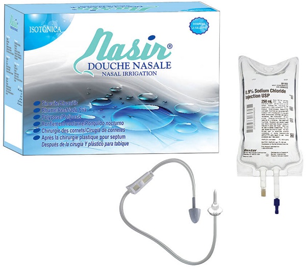 NASIR DOCCIA NASALE CON SOLUZIONE FISIOLOGICA ISOTONICA 6 SACCHE 500 ML + 1 BLISTER - Farmapanda Srl