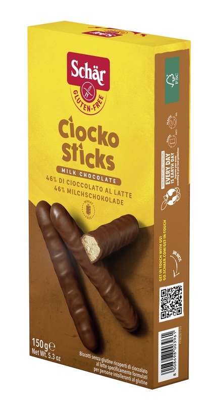 SCHAR CIOCKO STICK RICOPERTI DI CIOCCOLATO AL LATTE 150 G - Farmapanda Srl