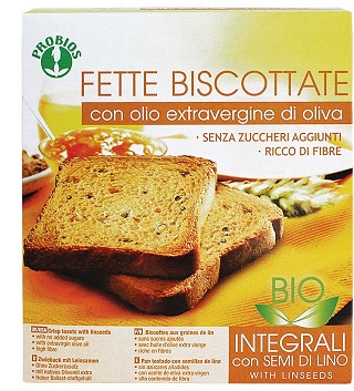 FETTE BISCOTTATE INTEGRALI AI SEMI DI LINO SENZA ZUCCHERO 270 G - Farmapanda Srl