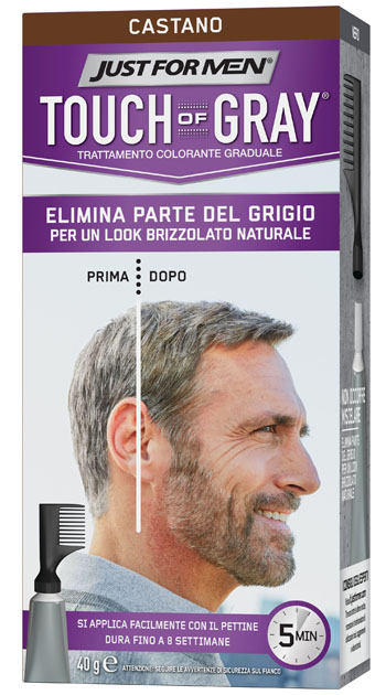 JUST FOR MEN TOUCH OF GRAY CASTANO 40 G - Farmapanda Srl