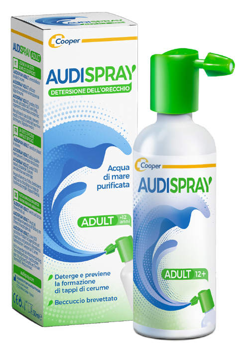 AUDISPRAY ADULT SOLUZIONE DI ACQUA DI MARE IPERTONICA SPRAY SENZA GAS DETERSIONE ORECCHIO 50 ML - Farmapanda Srl