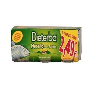 DIETERBA OMOGENEIZZATO NASELLO 3 PEZZI 80 G - Farmapanda Srl