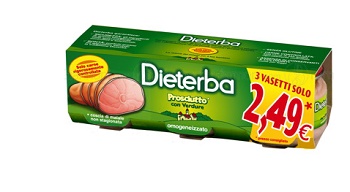 DIETERBA OMOGENEIZZATO PROSCIUTTO 3 PEZZI 80 G - Farmapanda Srl