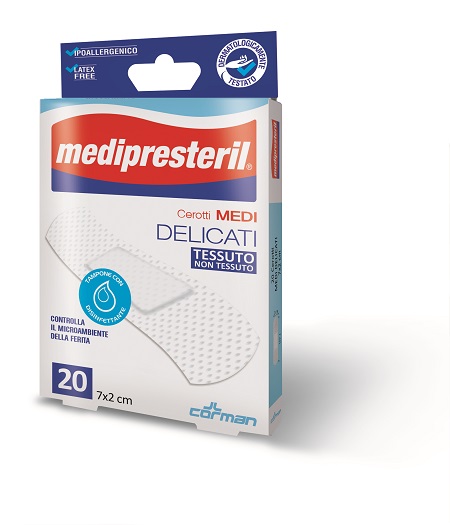 CEROTTO MEDIO MEDIPRESTERIL DELICATO TNT 7X2CM 20 PEZZI - Farmapanda Srl