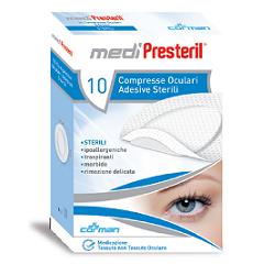 GARZA COMPRESSA OCULARE MEDIPRESTERIL ADESIVA TNT 6,5X9,5CM 10 PEZZI - Farmapanda Srl