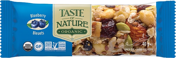 TASTE OF NATURE BARRETTA AI MIRTILLI BIO VEGAN AD ALTO CONTENUTO DI FIBRE 40 G - Farmapanda Srl