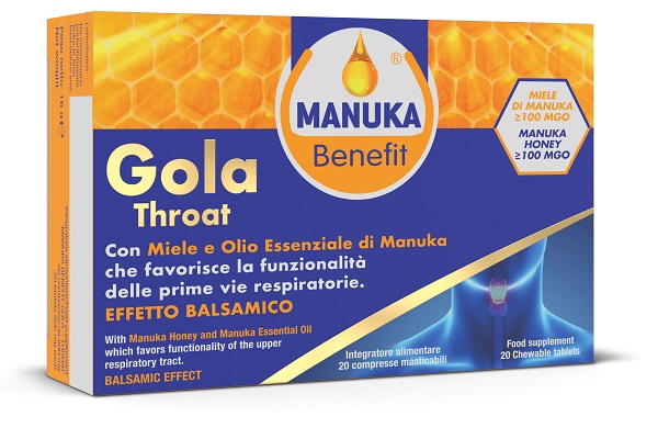 MANUKA BENEFIT GOLA THROAT 20 COMPRESSE MASTICABILI - Farmapanda Srl
