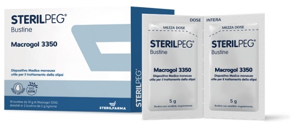 STERILPEG MACROGOL 3350 10 BUSTINE BIPARTITE 10 G - Farmapanda Srl