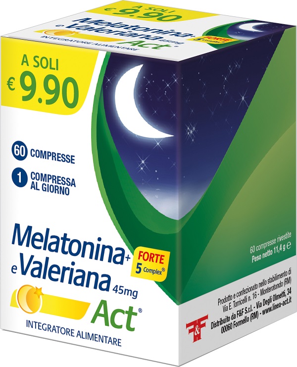 MELATONINA+FORTE 5 COMPLEX E VALERIANA ACT 60 COMPRESSE - Farmapanda Srl