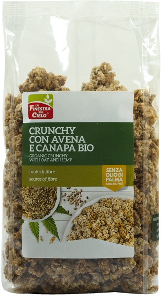 FSC CRUNCHY CON AVENA E CANAPA BIO AD ALTO CONTENUTO DI FIBRA CON OLIO DI GIRASOLE E SENZA OLIO DI PALMA 375 G - Farmapanda Srl