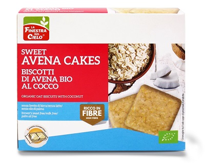 FSC SWEET AVENA CAKES BISCOTTI DI AVENA AL COCCO BIO SENZA LIEVITO DI BIRRA SENZA LATTE CO NOLIO DI GIRASOLE SENZA OLIO DI PALMA 250 G - Farmapanda Srl