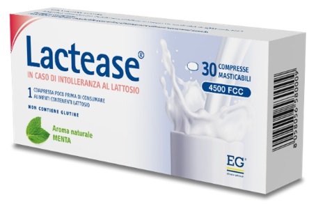 LACTEASE 4500 FCC AROMA MENTA 30 COMPRESSE MASTICABILI - Farmapanda Srl