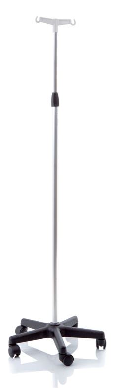 ASTA FLEBO IN ALLUMINIO ANODIZZATO BASE IN POLIPROPILENE SU RUOTE 2 GANCI ALTEZZA REGOLABILE 133-230 CM SKEMA - Farmapanda Srl