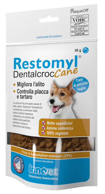 RESTOMYL DENTALCROC CANI PICCOLA TAGLIA BUSTA 60 G - Farmapanda Srl