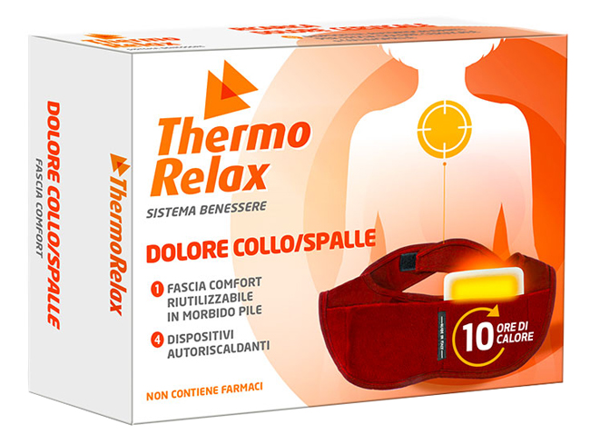 THERMORELAX FASCIA DOLORE COLLO SPALLE FASCIA+4 DISPOSITIVI AUTORISCALDANTI - Farmapanda Srl