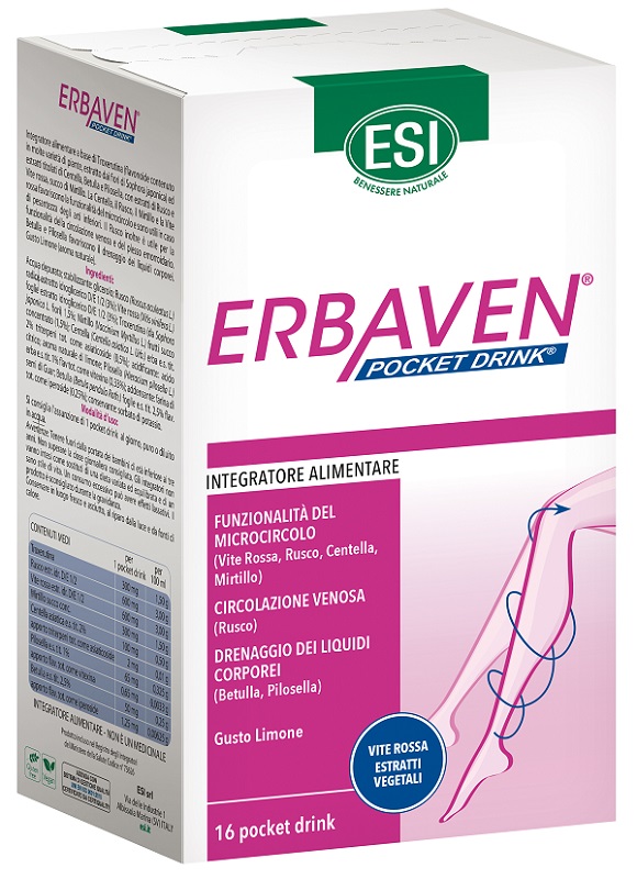 ESI ERBAVEN 16 POCKET DRINK X 20 ML GUSTO LIMONE - Farmapanda Srl