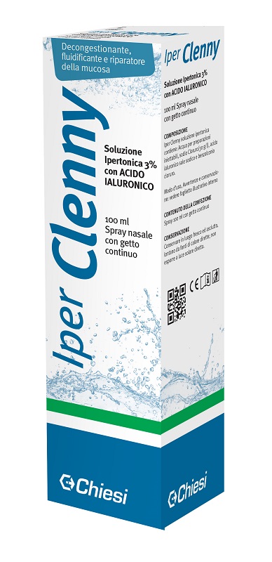IPER CLENNY SPRAY NASALE EROGAZIONE CONTINUA SOLUZIONE IPERTONICA CON ACIDO IALURONICO 100 ML - Farmapanda Srl