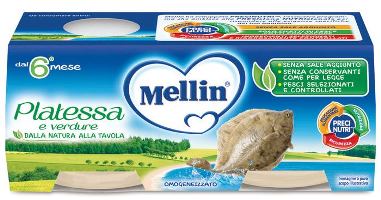 MELLIN OMOGENEIZZATO PLATESSA 2X80 G - Farmapanda Srl