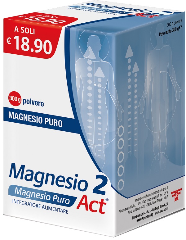 MAGNESIO 2 MAGNESIO PURO ACT POLVERE 300 G - Farmapanda Srl