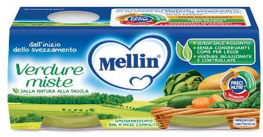 MELLIN OMOGENEIZZATO VERDURE MISTE 2 X 80 G - Farmapanda Srl