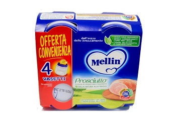 MELLIN OMOGENEIZZATO PROSCIUTTO 4 X 80G - Farmapanda Srl