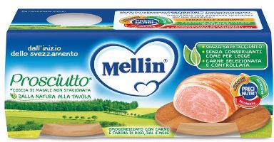 MELLIN OMOGENEIZZATO PROSCIUTTO 2 PEZZI X 80 G - Farmapanda Srl