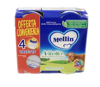 MELLIN OMOGENEIZZATO VITELLO 4 PEZZI X 80 G - Farmapanda Srl