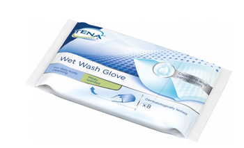 TENA WET WASH GLOVE GUANTO DETERGENTE UMIDIFICATO 8 PEZZI - Farmapanda Srl