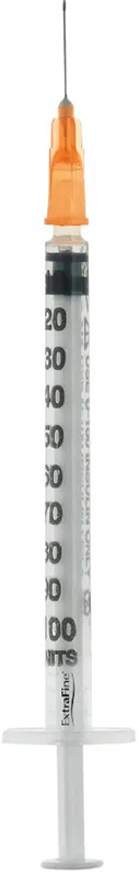 SIRINGA PER INSULINA EXTRAFINE 1ML 100 UI AGO REMOVIBILE 25 GAUGE 0,5X16 MM 1 PEZZO - Farmapanda Srl
