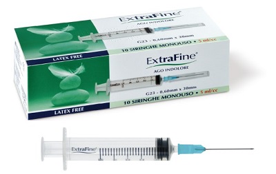 SIRINGA EXTRAFINE 5 ML GAUGE 23 0,60X30MM 10 PEZZI - Farmapanda Srl