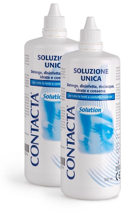 SOLUZIONE PER LENTI A CONTATTO CONTACTA 2 PEZZI 360 ML - Farmapanda Srl