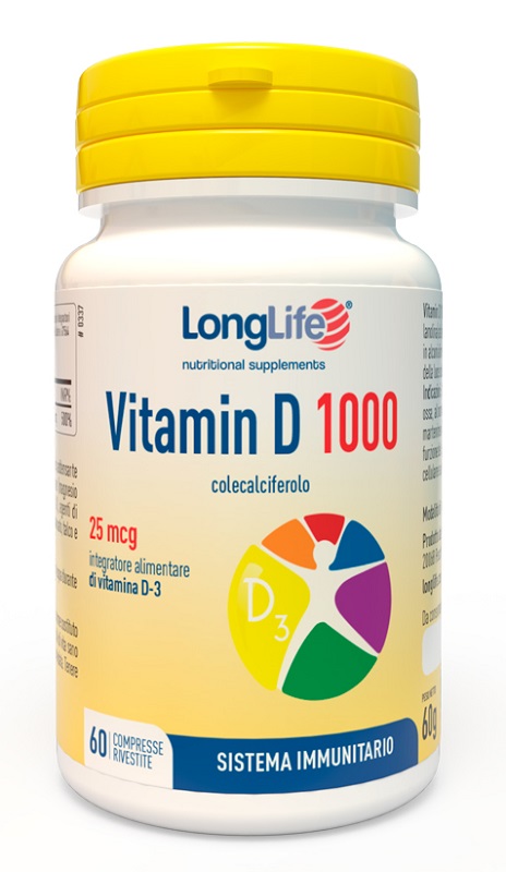 LONGLIFE VITAMIN D 1000UI 60 COMPRESSE RIVESTITE - Farmapanda Srl