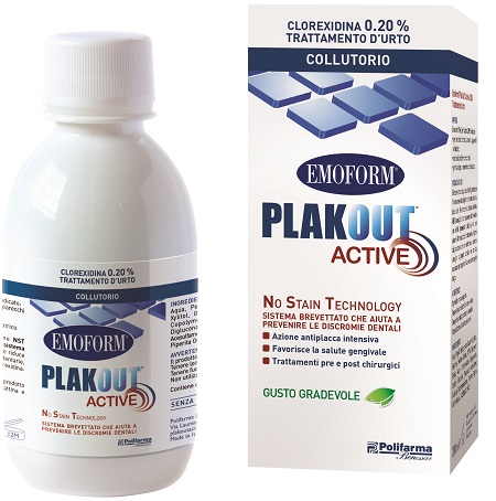 EMOFORM PLAK OUT ACTIVE CLOREXIDINA 0,20% COLLUTORIO 200 ML - Farmapanda Srl