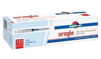 SIRINGA PER VENIPUNTURA MASTER-AID 5 ML GAUGE 23 10 PEZZI - Farmapanda Srl