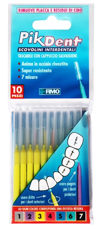 PIKDENT STUZZICOLINO 3 GIALLO 10 PEZZI - Farmapanda Srl