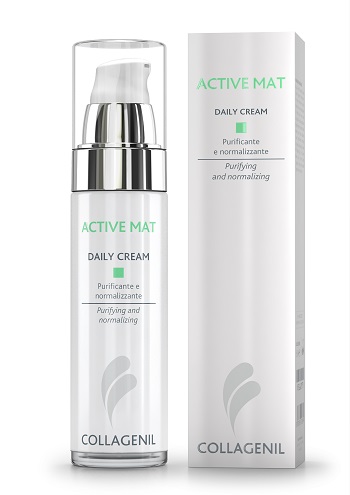 COLLAGENIL ACTIVE MAT DAILY CREAM SEBOREGOLATRICE/PURIFICANTE PER LA PELLE DEL VISO FLACONE 50 ML - Farmapanda Srl