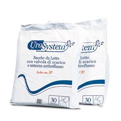 SACCA DI DRENAGGIO DA LETTO PER INCONTINENZA UROSYSTEM TUBO 130 CM CON SCARICO 30 PEZZI - Farmapanda Srl