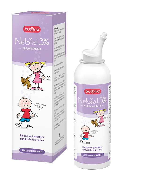 NEBIAL SOLUZIONE SALINA IPERTONICA DI SODIO CLORURO AL 3% CON ACIDO IALURONICO SPRAY NASALE 100 ML - Farmapanda Srl