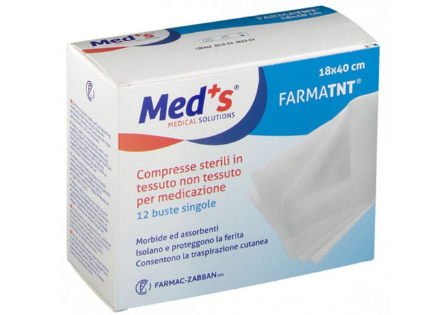GARZA COMPRESSA MEDS TESSUTO NON TESSUTO 18X40CM 12 PEZZI - Farmapanda Srl